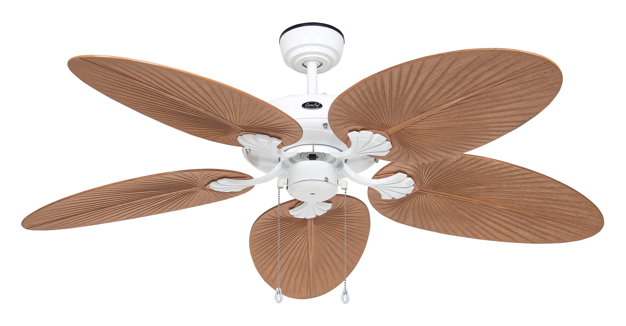 CasaFan Deckenventilator Outdoor Classic IP44 Weiß – Palme/Rattan