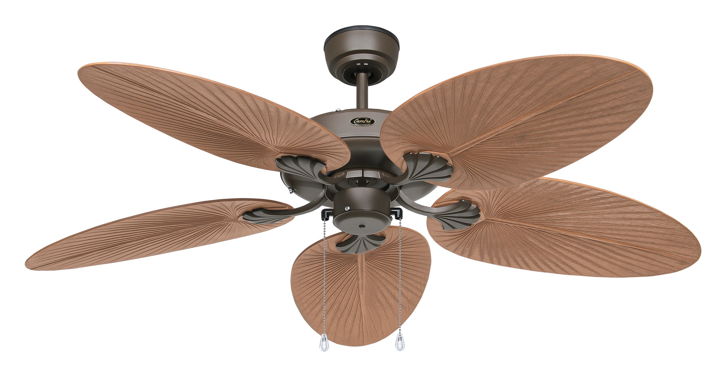 CasaFan Deckenventilator Outdoor Classic IP44 Bronze – Palme/Rattan