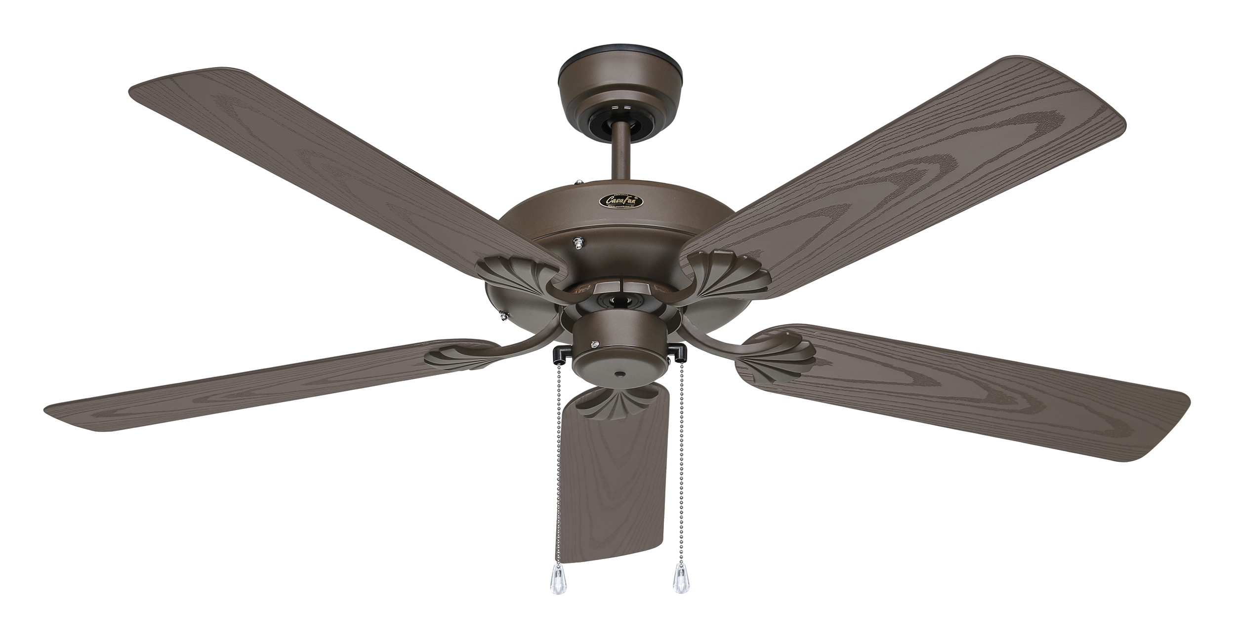 CasaFan Deckenventilator Outdoor Classic IP44 Bronze – Eiche Dekor braun