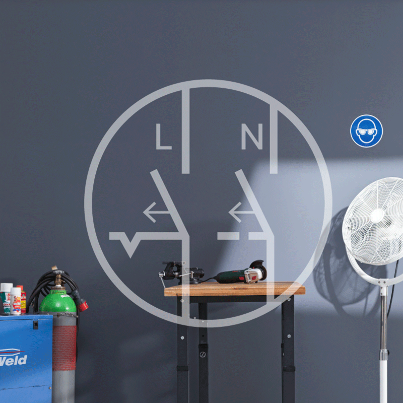 Symbol für zweipolige Ausschaltung