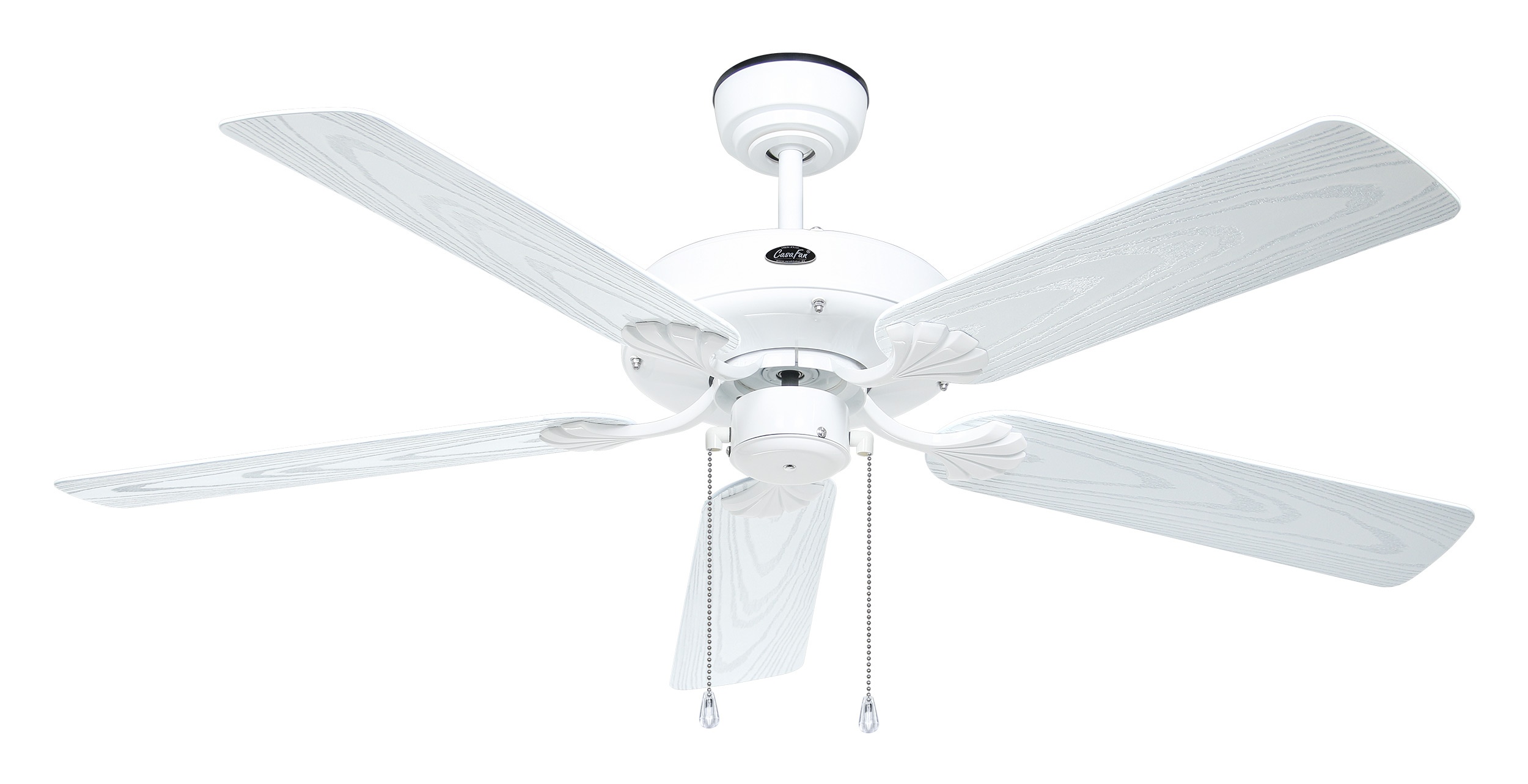 CasaFan Deckenventilator Outdoor Classic IP44 Weiß – Eiche Dekor weiß