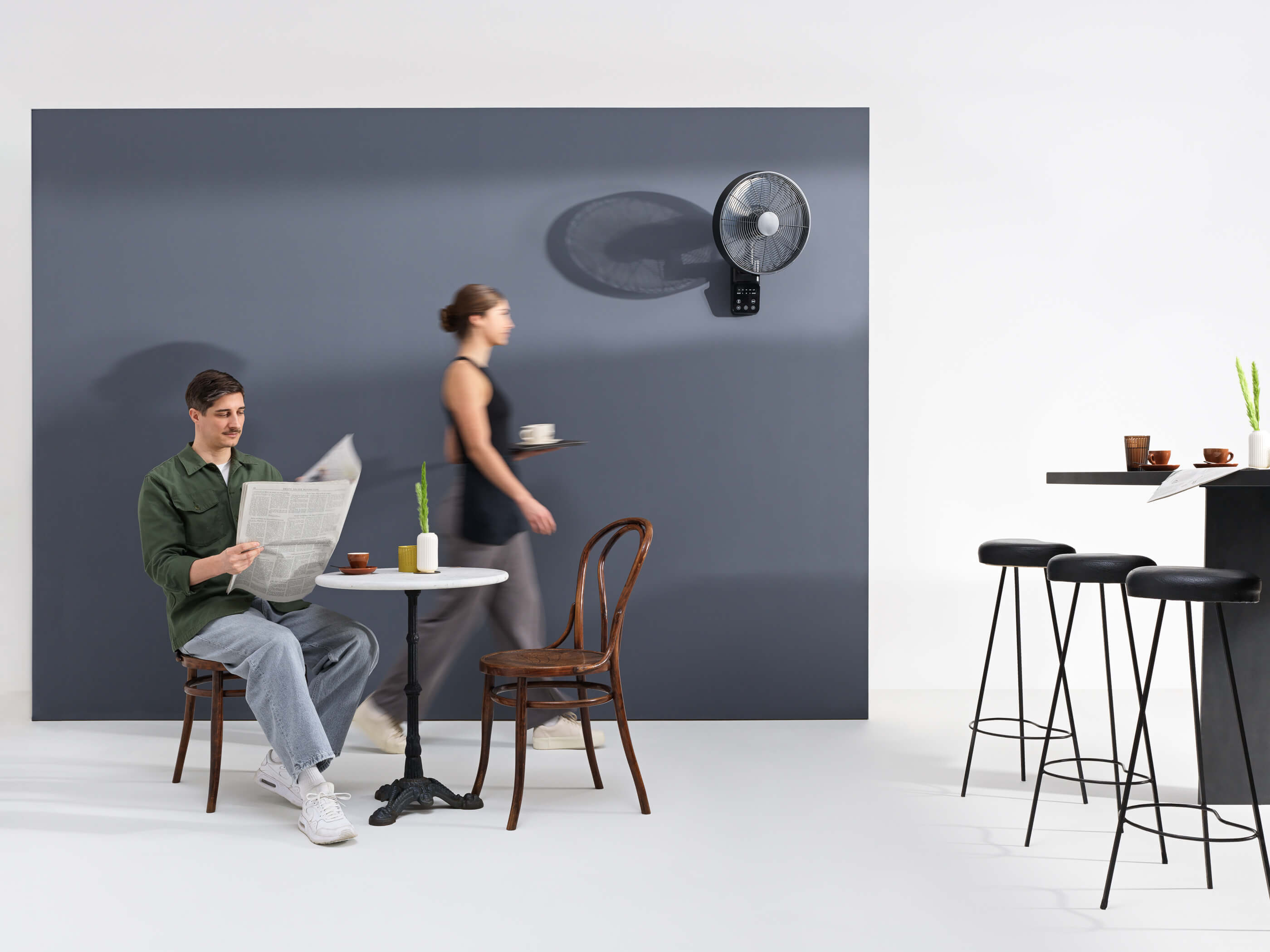 Ein Café mit Ventilator