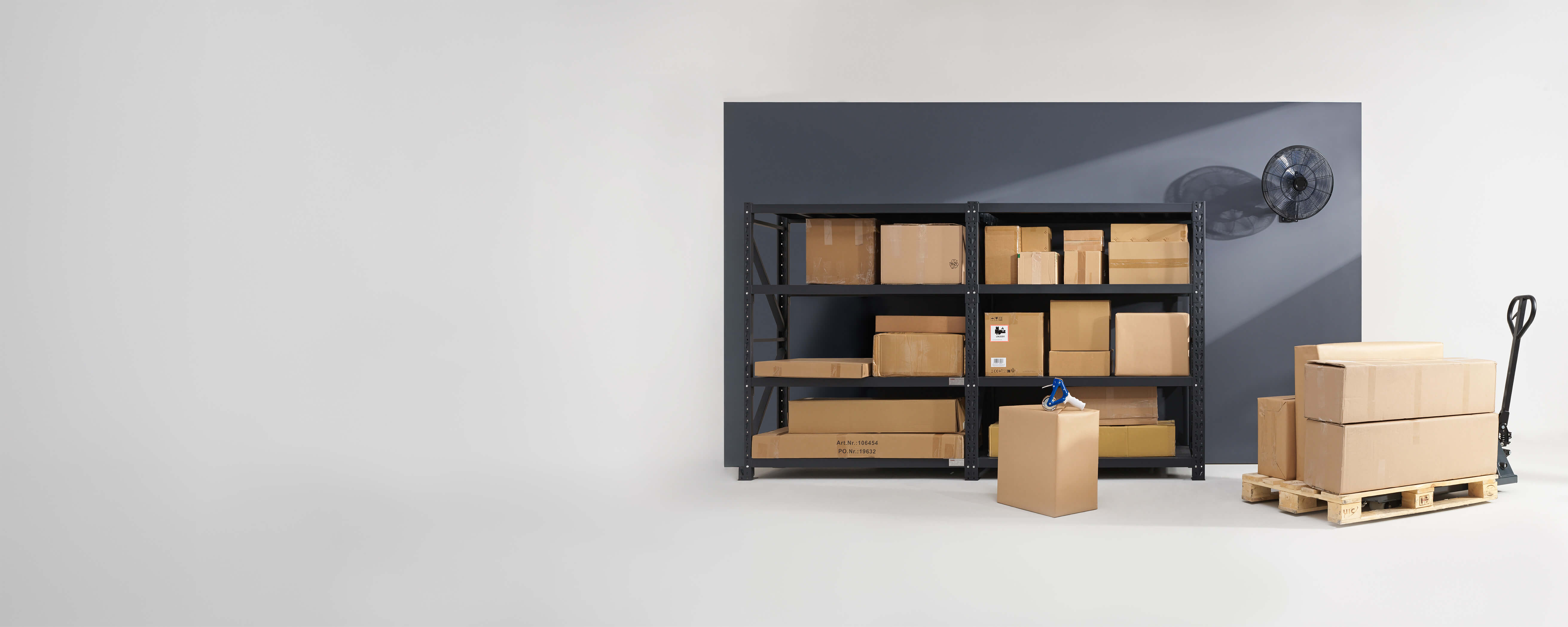 Lager mit Ventilator