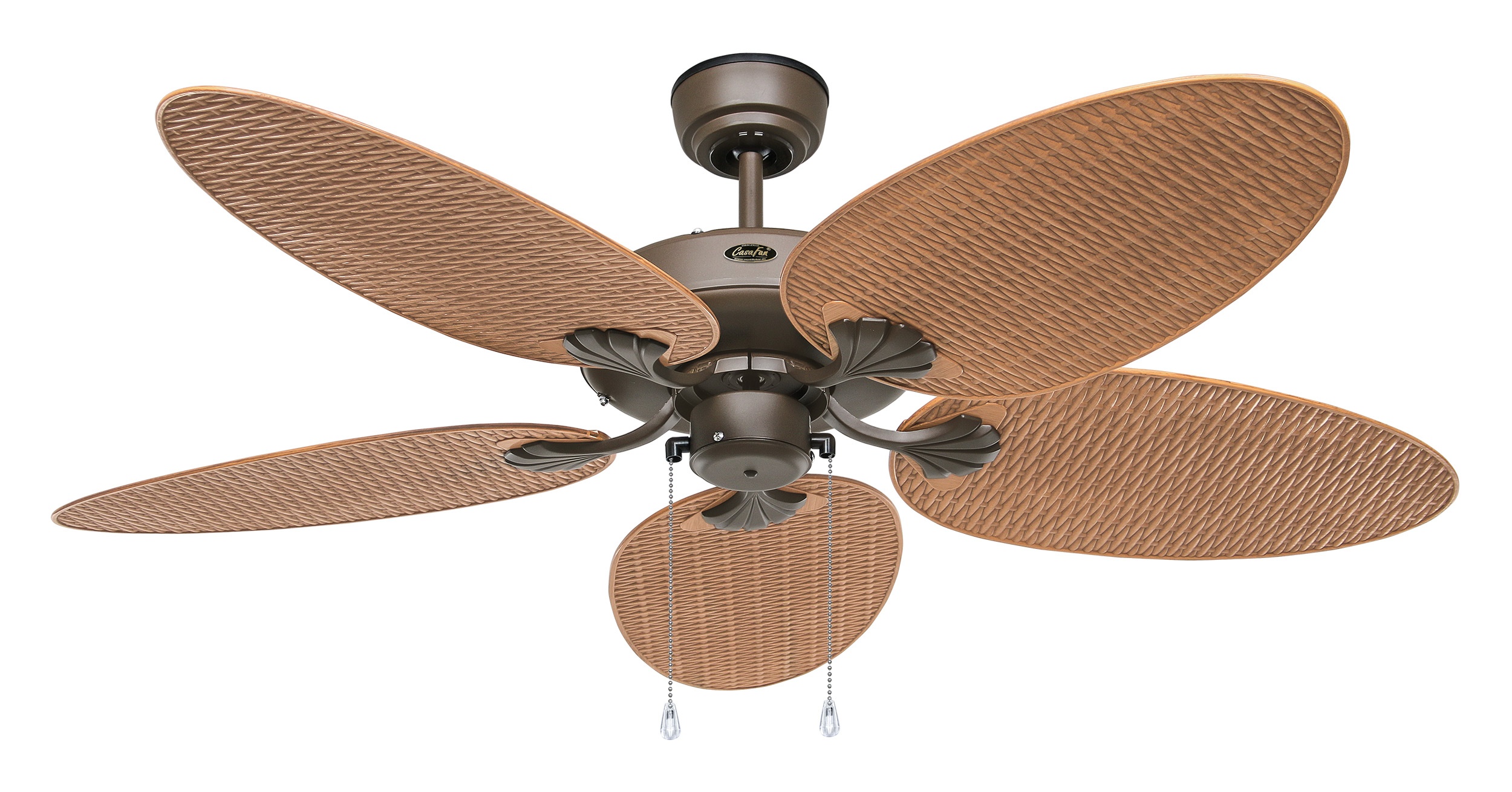CasaFan Deckenventilator Outdoor Classic IP44 Bronze – Palme/Rattan
